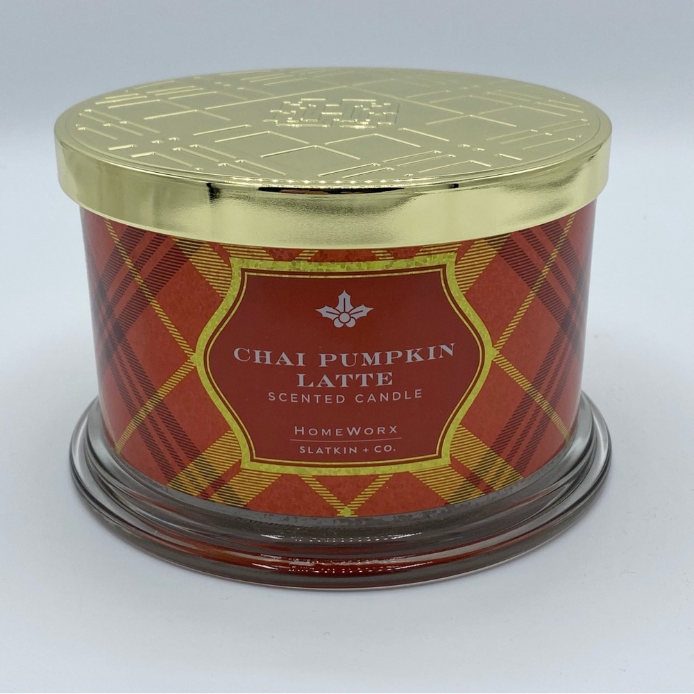 HomeWorx By Slatkin & Co. Chai Pumpkin Latte 4-Wick Candle 18oz.